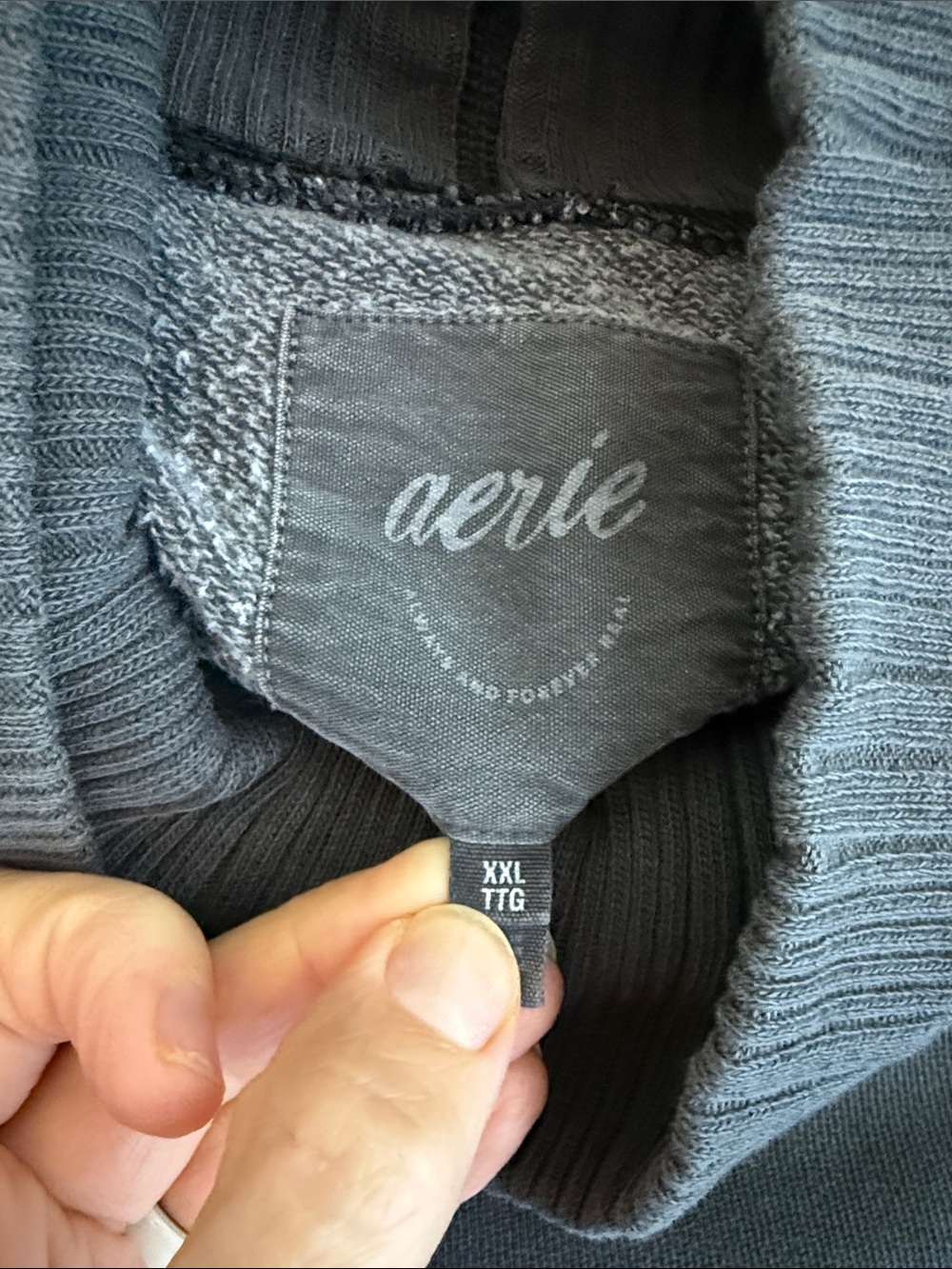 aerie Charcoal Boxy Mock Neck Sweatshirt - Picture 2 of 3